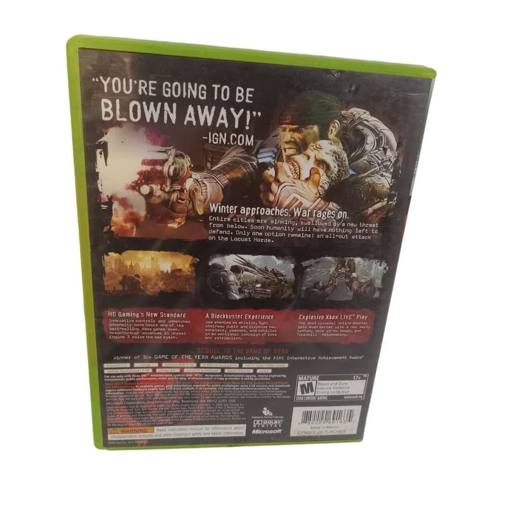 Microsoft Xbox 360 Gears Of War 2 Game With Manual 2008 Complete In Box